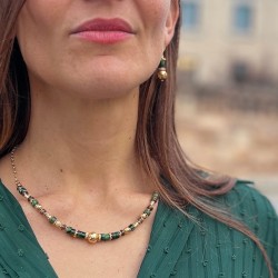 COLLAR ETNIA CUARZO FUMÉ Y OJO DE TIGRE