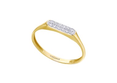 SELLO ORO RECTANGULAR Y DIAMANTES 0.06 CT