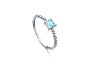 ANILLO ORO TOPACIO Y DIAMANTES 0.07CT