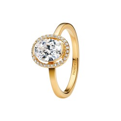 ANILLO HALO OVALADO BRILLANTE