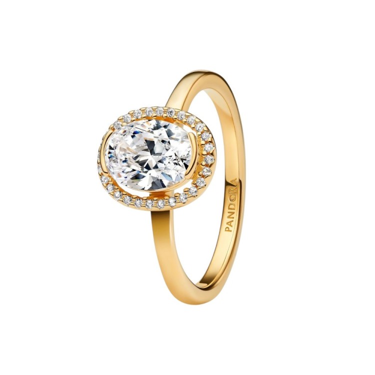 ANILLO HALO OVALADO BRILLANTE