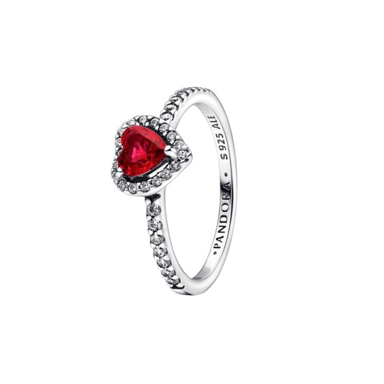 ANILLO CORAZÓN ROJO ELEVADO