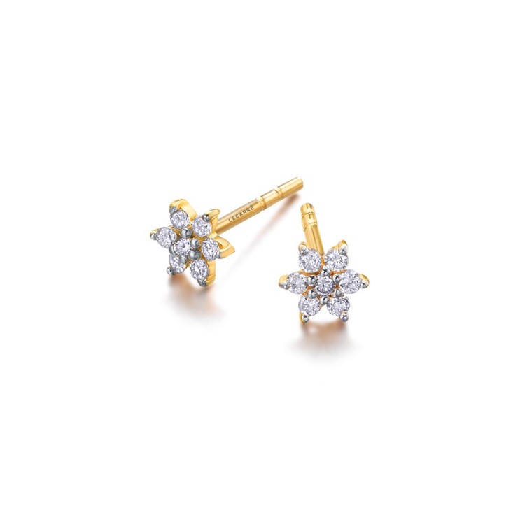 PENDIENTES ROSETA ORO Y BRILLANTES