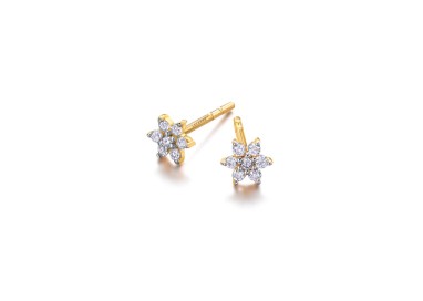 PENDIENTES ROSETA ORO Y BRILLANTES