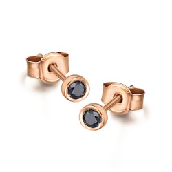 PENDIENTES CHATÓN ORO ROSA Y BRILLANTES