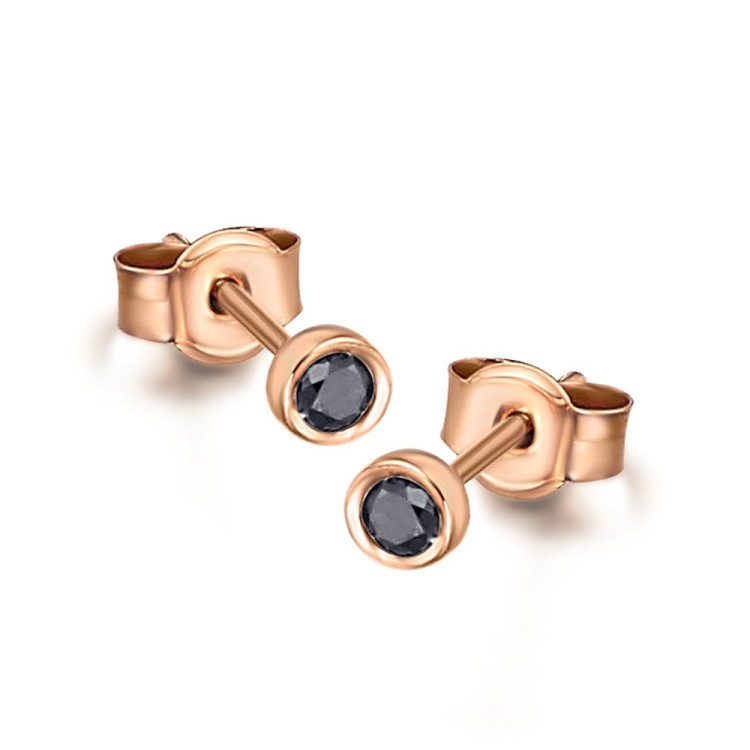 PENDIENTES CHATÓN ORO ROSA Y BRILLANTES