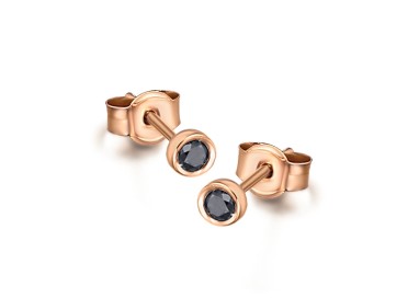 PENDIENTES CHATÓN ORO ROSA Y BRILLANTES
