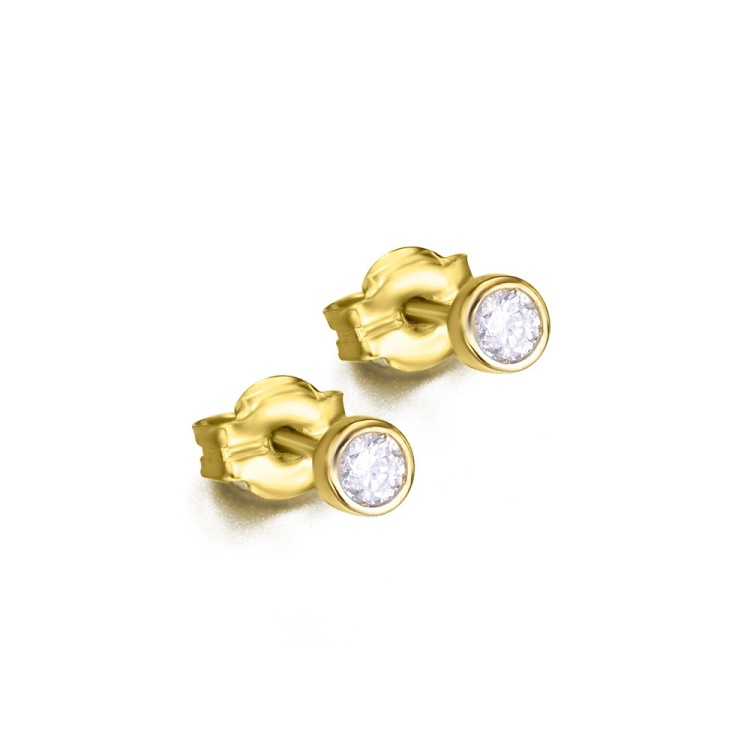 PENDIENTES CHATÓN ORO Y BRILLANTTES