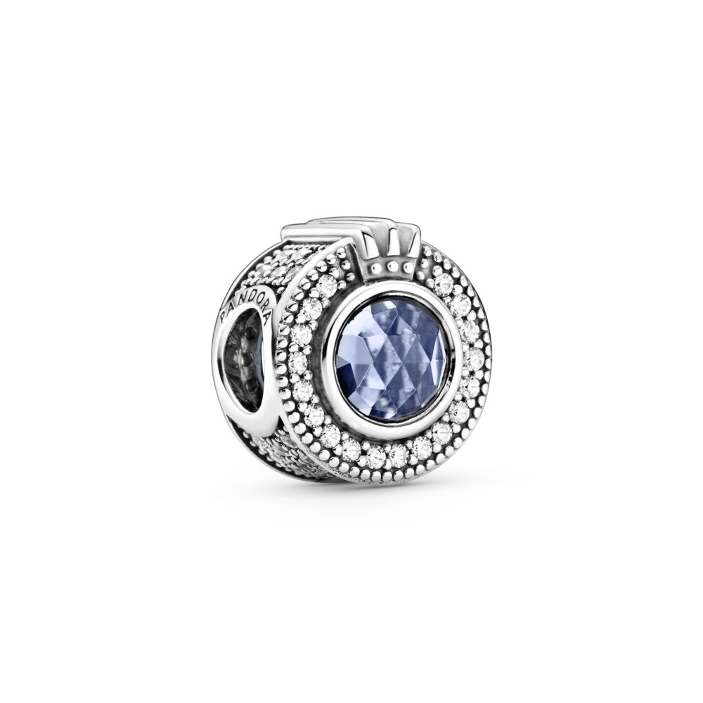 Charm Azul Brillante con Corona Pandora