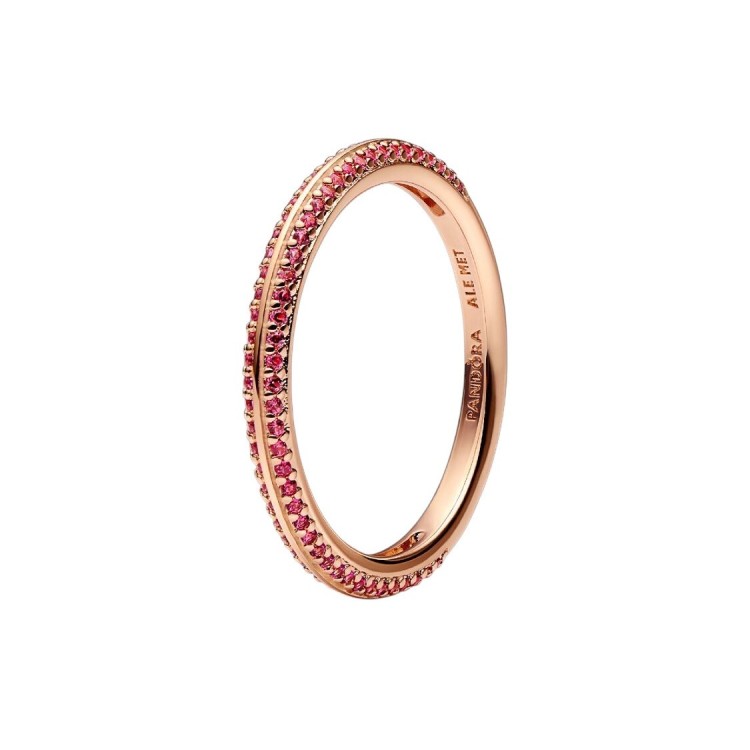 ANILLO PANDORA ME ROJO Y PAVÉ