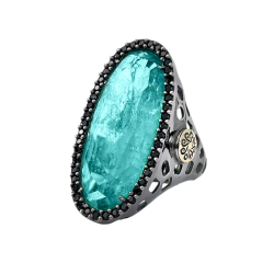 ANILLO WONDER PARAÍBA PLATA 925 Y ORO 18
