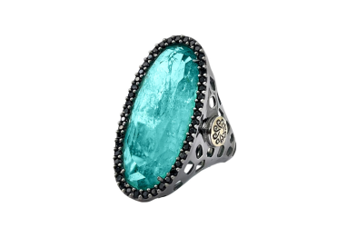 ANILLO WONDER PARAÍBA PLATA 925 Y ORO 18