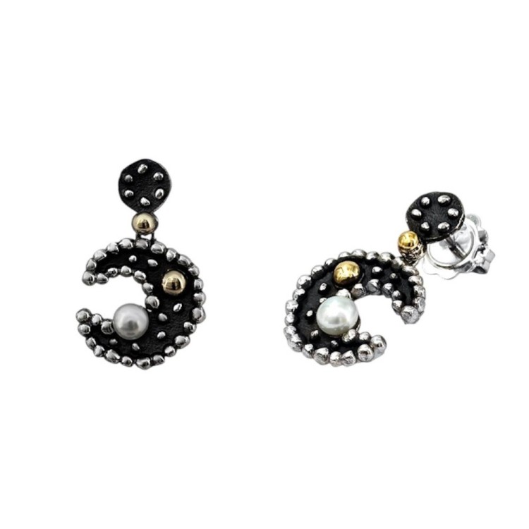 PENDIENTES PLATA 925 CON DETALLES EN ORO