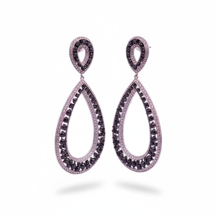 PENDIENTES DIAMANTES BLACK AND WHITE