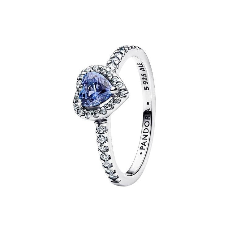 ANILLO CORAZÓN AZUL EN RELIEVE BRILLANTE