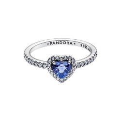 ANILLO CORAZÓN AZUL EN RELIEVE BRILLANTE
