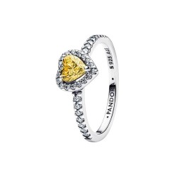 ANILLO CORAZÓN AMARILLO EN RELIEVE