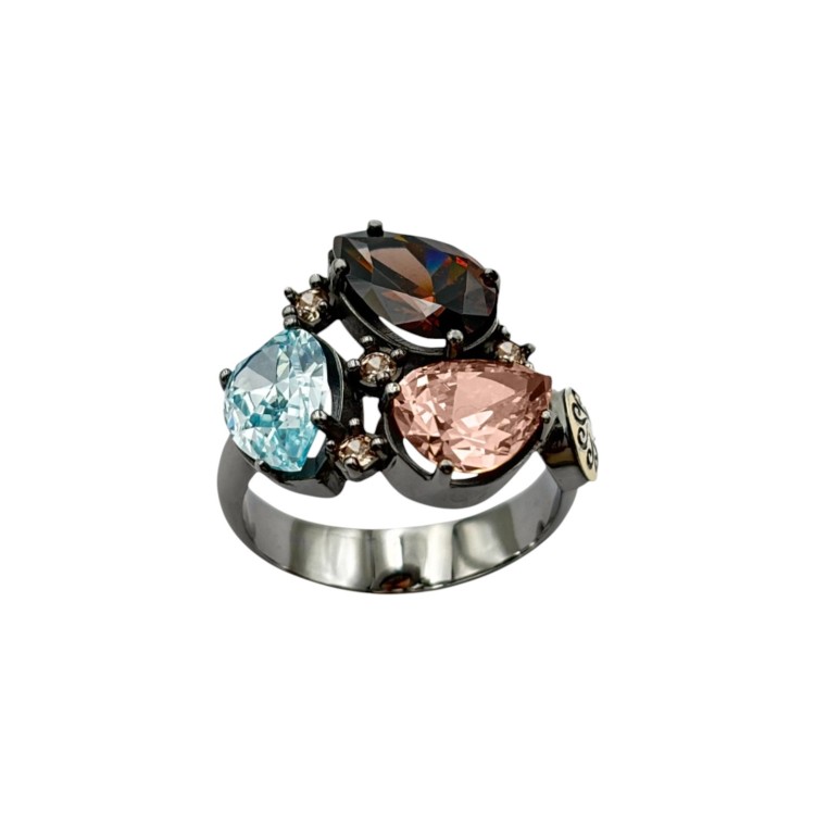ANILLO SAMBA EN PLATA Y ORO LAMINADO