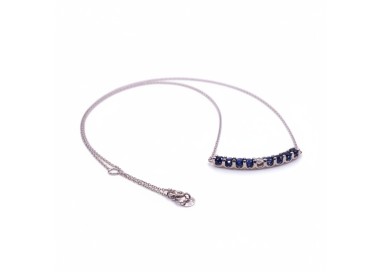 RIVIERE ORO 18KL ZAFIRO Y DIAMANTES 0,07