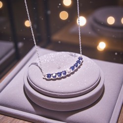 RIVIERE ORO 18KL ZAFIRO Y DIAMANTES 0,07
