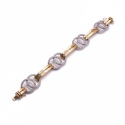 PULSERA ORO Y CIRCONITAS BRILLO INFINITO