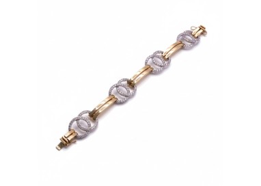 PULSERA ORO Y CIRCONITAS BRILLO INFINITO