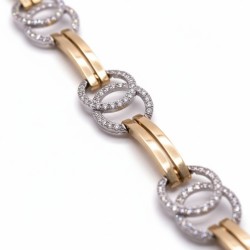 PULSERA ORO Y CIRCONITAS BRILLO INFINITO