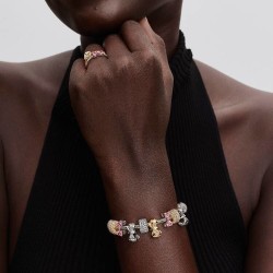 PULSERA CADENA SERPIENTE CIERRE CORAZÓN