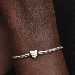 PULSERA CADENA SERPIENTE CIERRE CORAZÓN