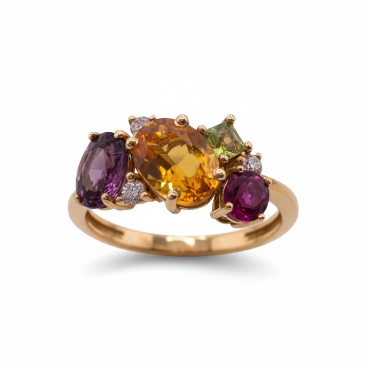 ANILLO ORO CITRINO