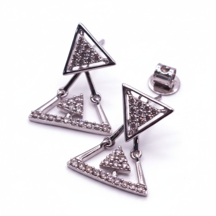 PENDIENTES ORO BLANCO Y DIAMANTES 0,52CT