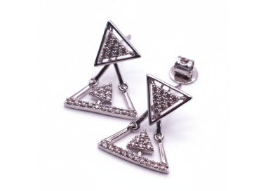 PENDIENTES ORO BLANCO Y DIAMANTES 0,52CT