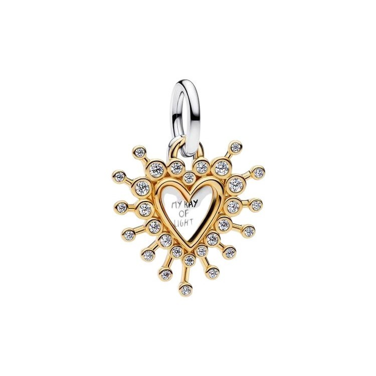 CHARM COLGANTE DOBLE CORAZÓN RADIANTE