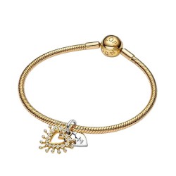 CHARM COLGANTE DOBLE CORAZÓN RADIANTE