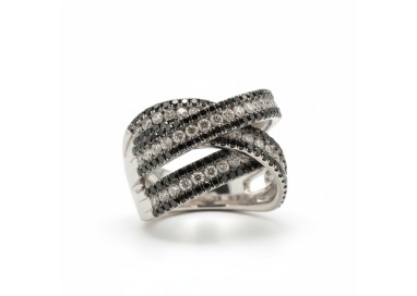 ANILLO DE BRILLANTES BLACK & WHITE