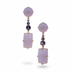 PENDIENTES ORO PIEDRA FINA Y DIAMANTES