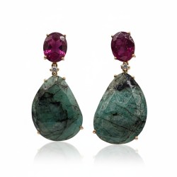 PENDIENTES DE ORO Y PIEDRAS FINAS