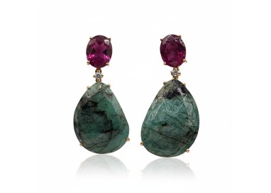 PENDIENTES DE ORO Y PIEDRAS FINAS