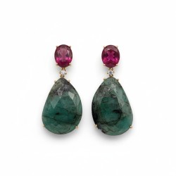 PENDIENTES DE ORO Y PIEDRAS FINAS