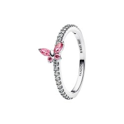 ANILLO DE MARIPOSA ROSA BRILLANTE