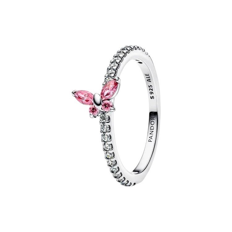 ANILLO DE MARIPOSA ROSA BRILLANTE