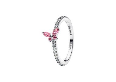 ANILLO DE MARIPOSA ROSA BRILLANTE
