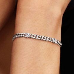 PULSERA DE CADENA CUBANA CORAZÓN