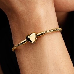 PULSERA CADENA SERPIENTE CIERRE CORAZÓN