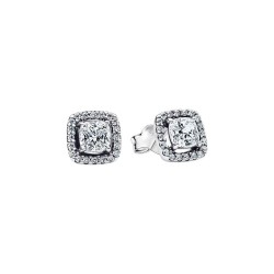 PENDIENTES DE BOTÓN HALO BRILLANTE