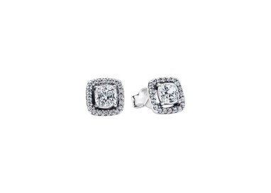 PENDIENTES DE BOTÓN HALO BRILLANTE