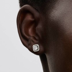 PENDIENTES DE BOTÓN HALO BRILLANTE