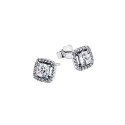 PENDIENTES DE BOTÓN HALO BRILLANTE
