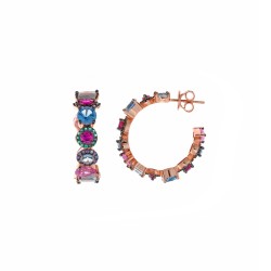 PENDIENTES PLATA CHAPADO ROSA