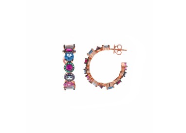 PENDIENTES PLATA CHAPADO ROSA